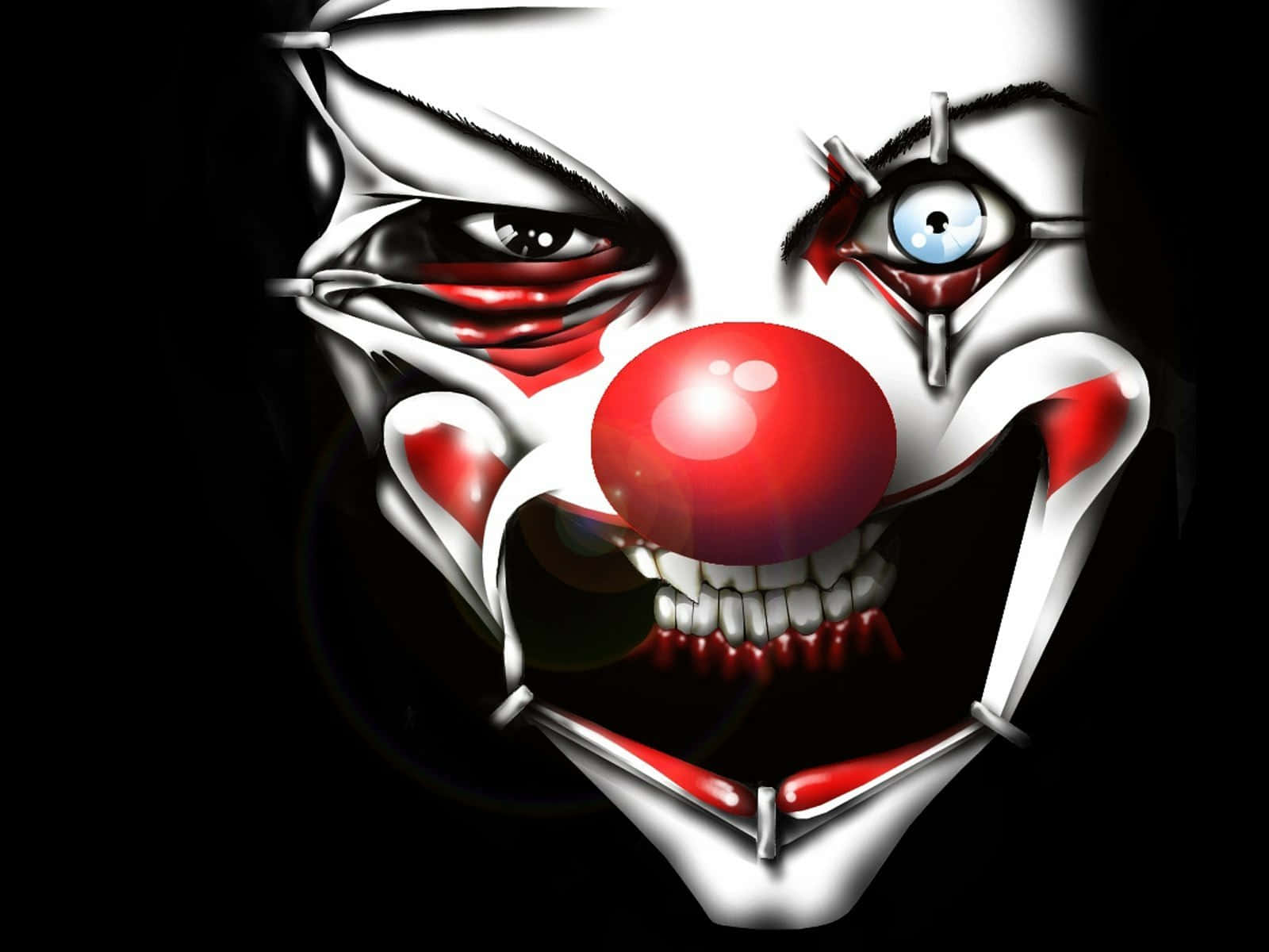 Intimidating Clown Face Artwork Background