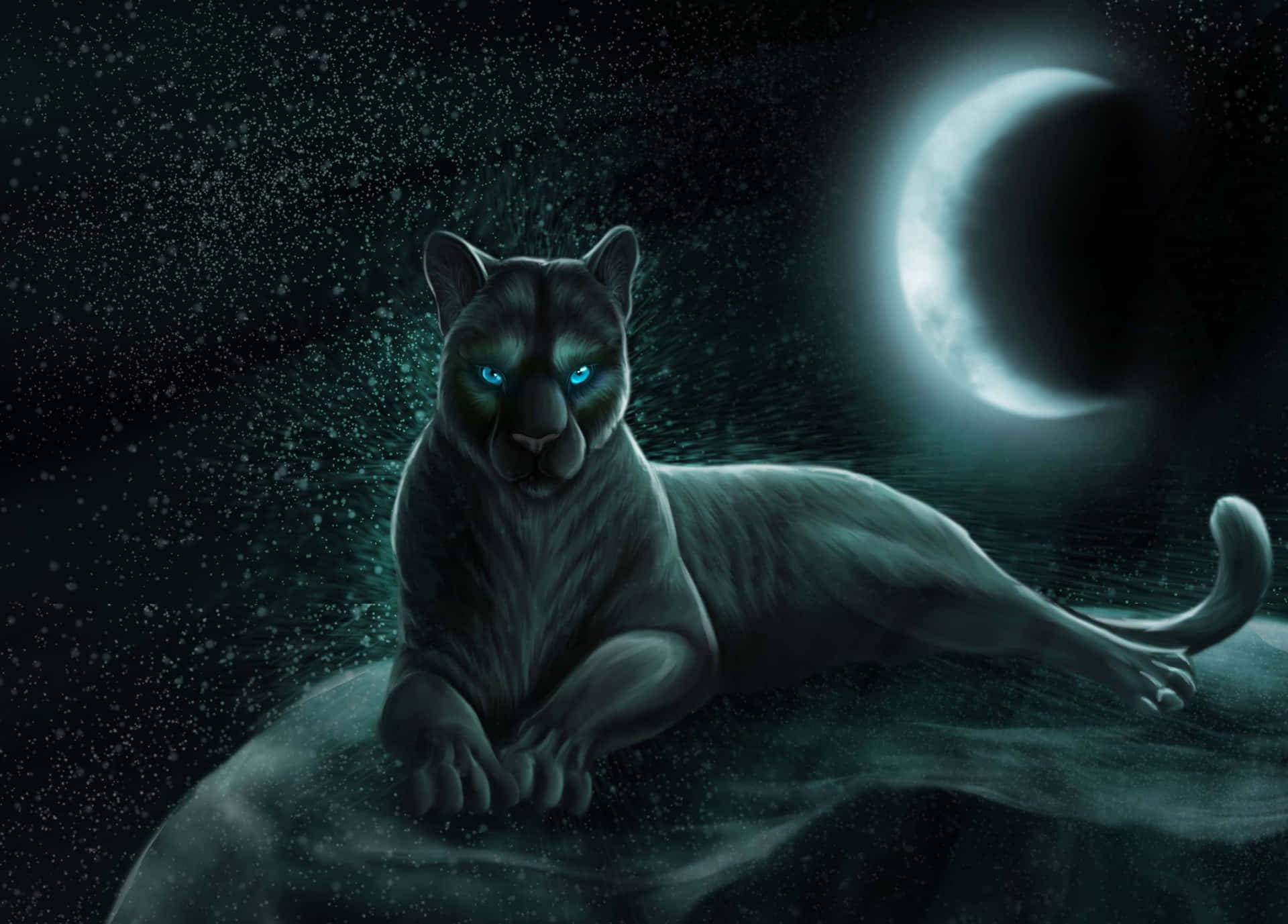 Intimidating Cool Black Panther Animal Background