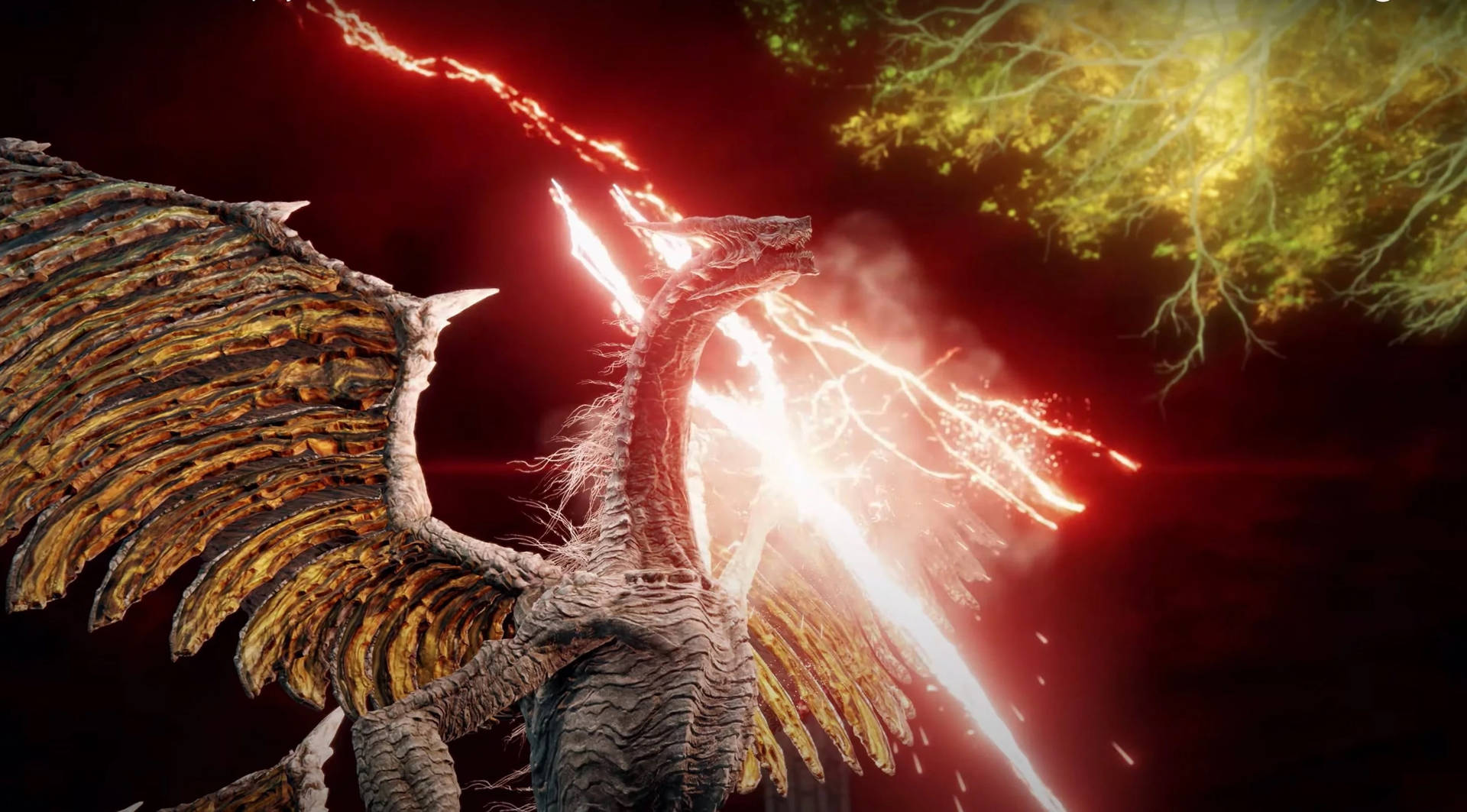Intimidating Lightning Dragon Background