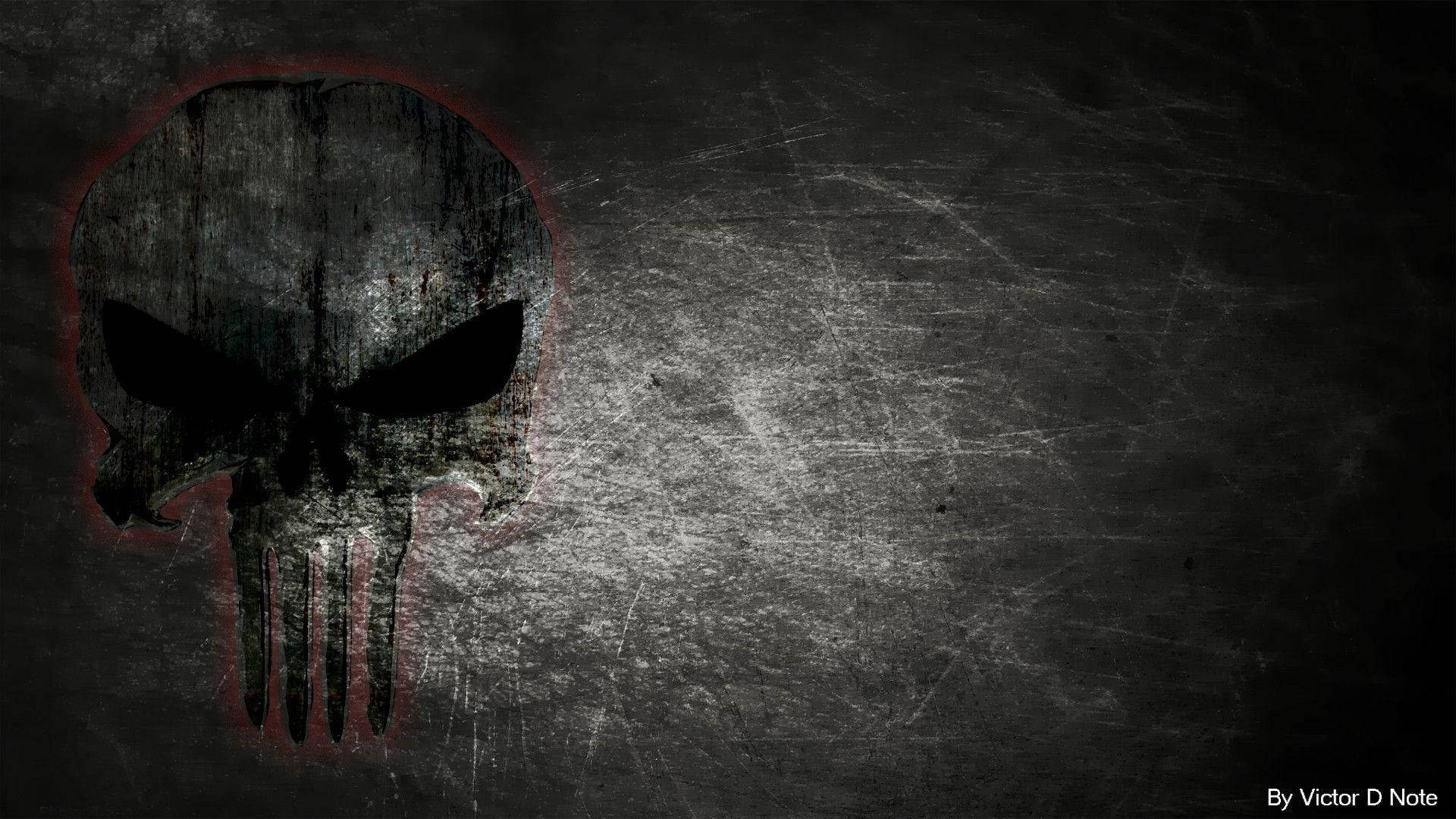Intimidating Punisher Skull Logo Background