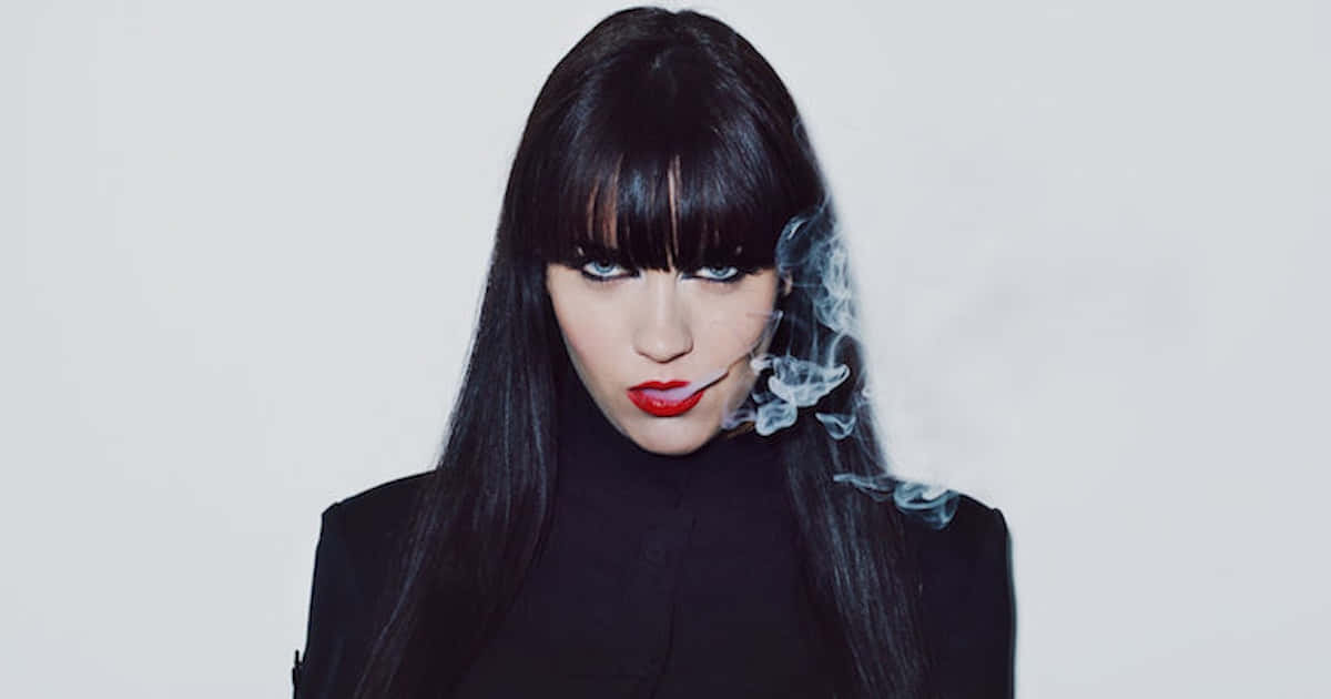 Intimidating Smoking Lady Background