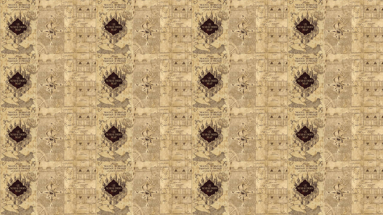 Intricate And Artistic Marauders Map Pattern Background