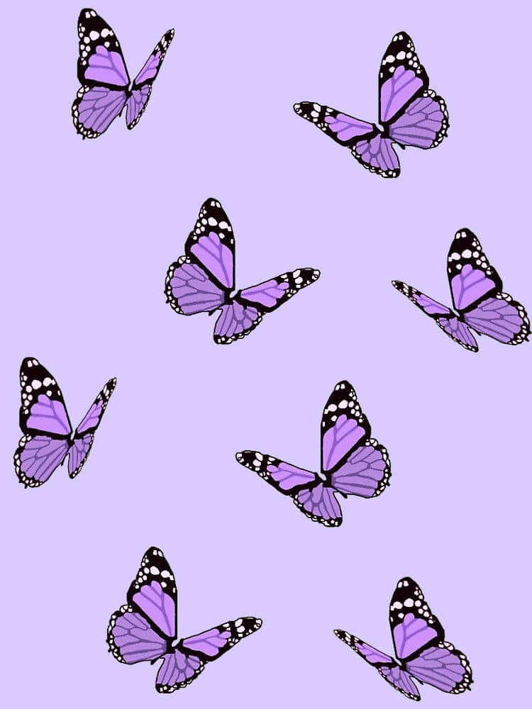 Intricate And Beautiful Purple Butterfly Iphone Wallpaper Background