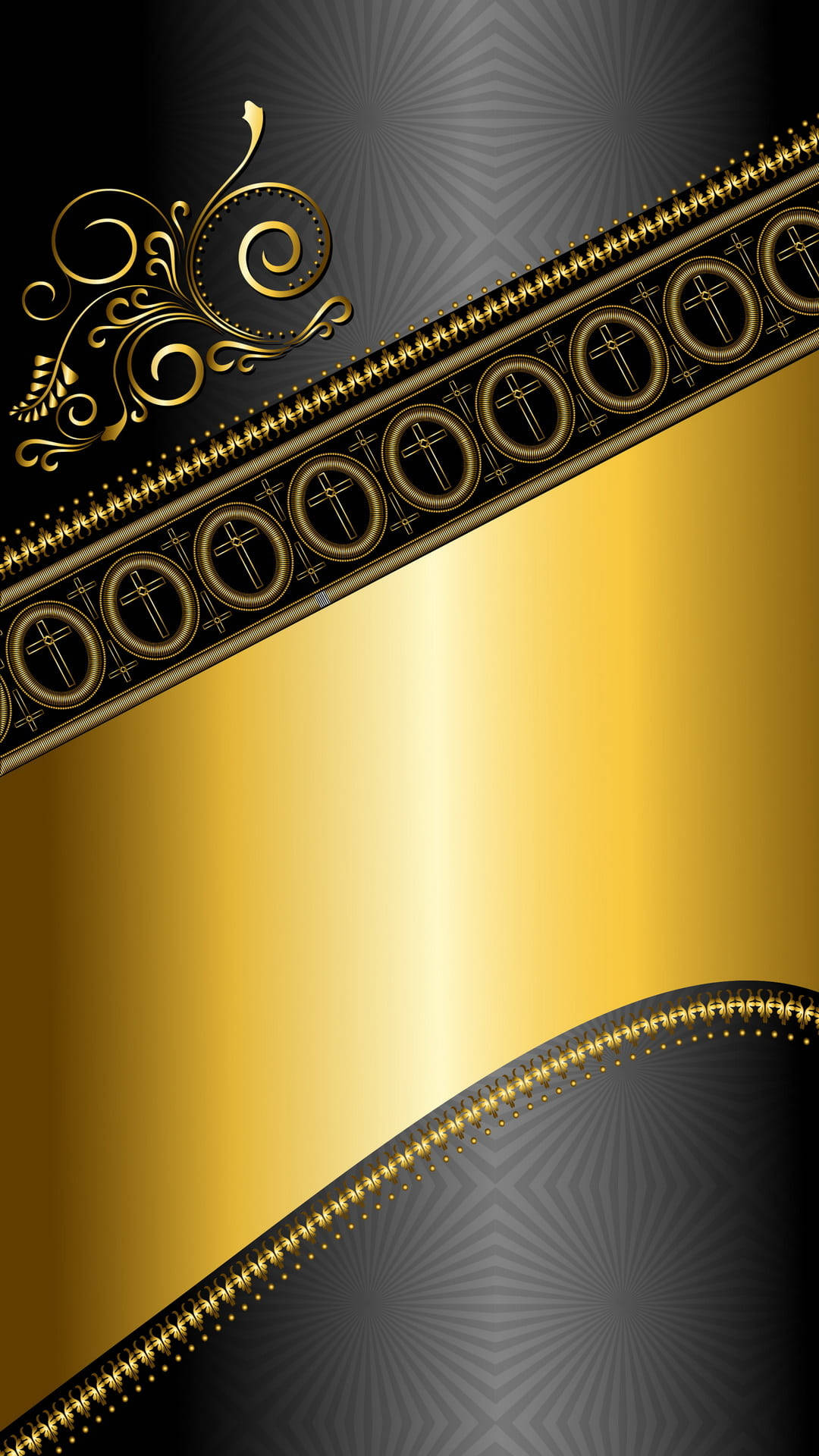 Intricate Black And Gold Iphone Background