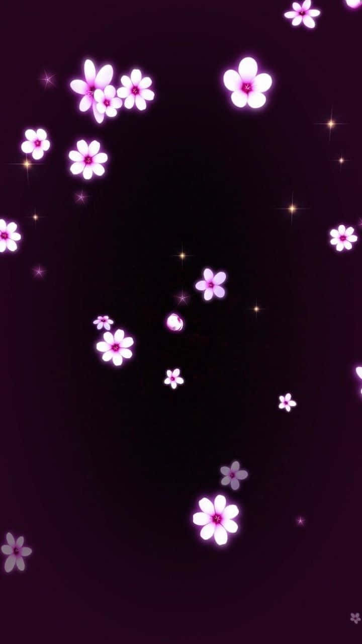 Intricate Black And Pink Floral Print Background
