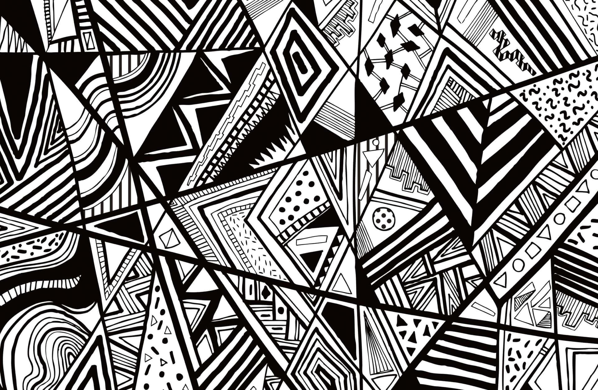 Intricate Black And White Abstract Background