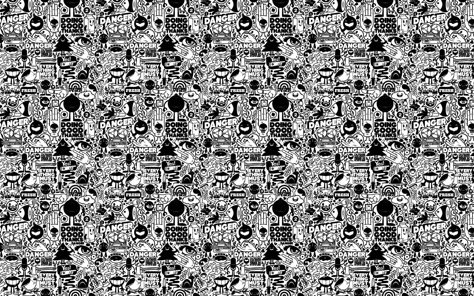 Intricate Black And White Art Background