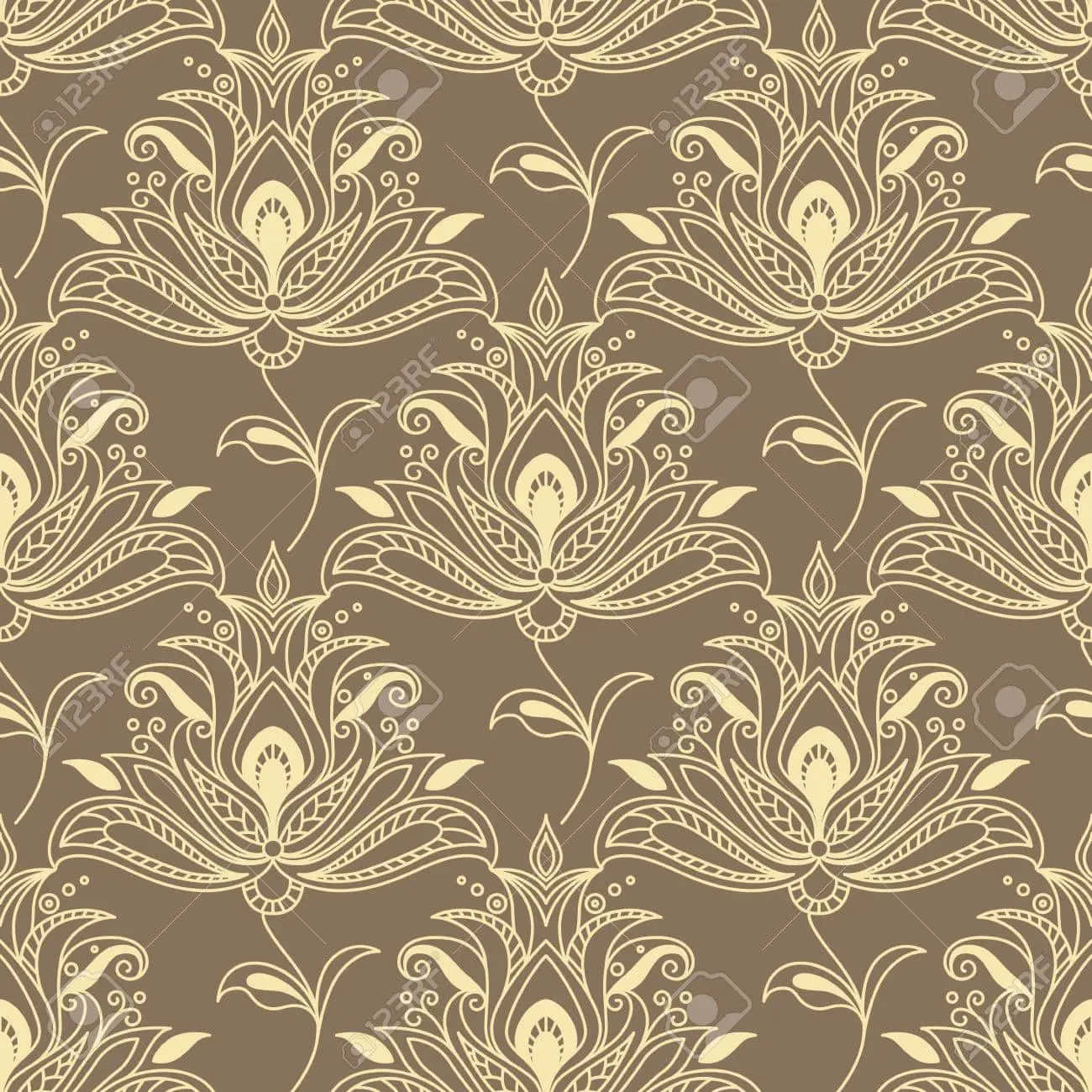 Intricate Brown Flowers [wallpaper] Background