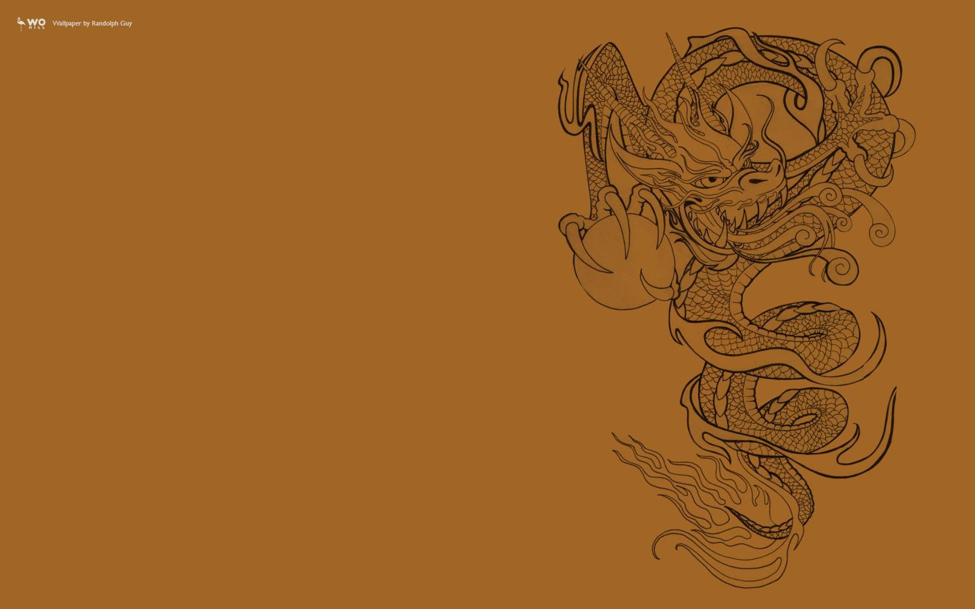 Intricate Chinese Dragon Artwork Background