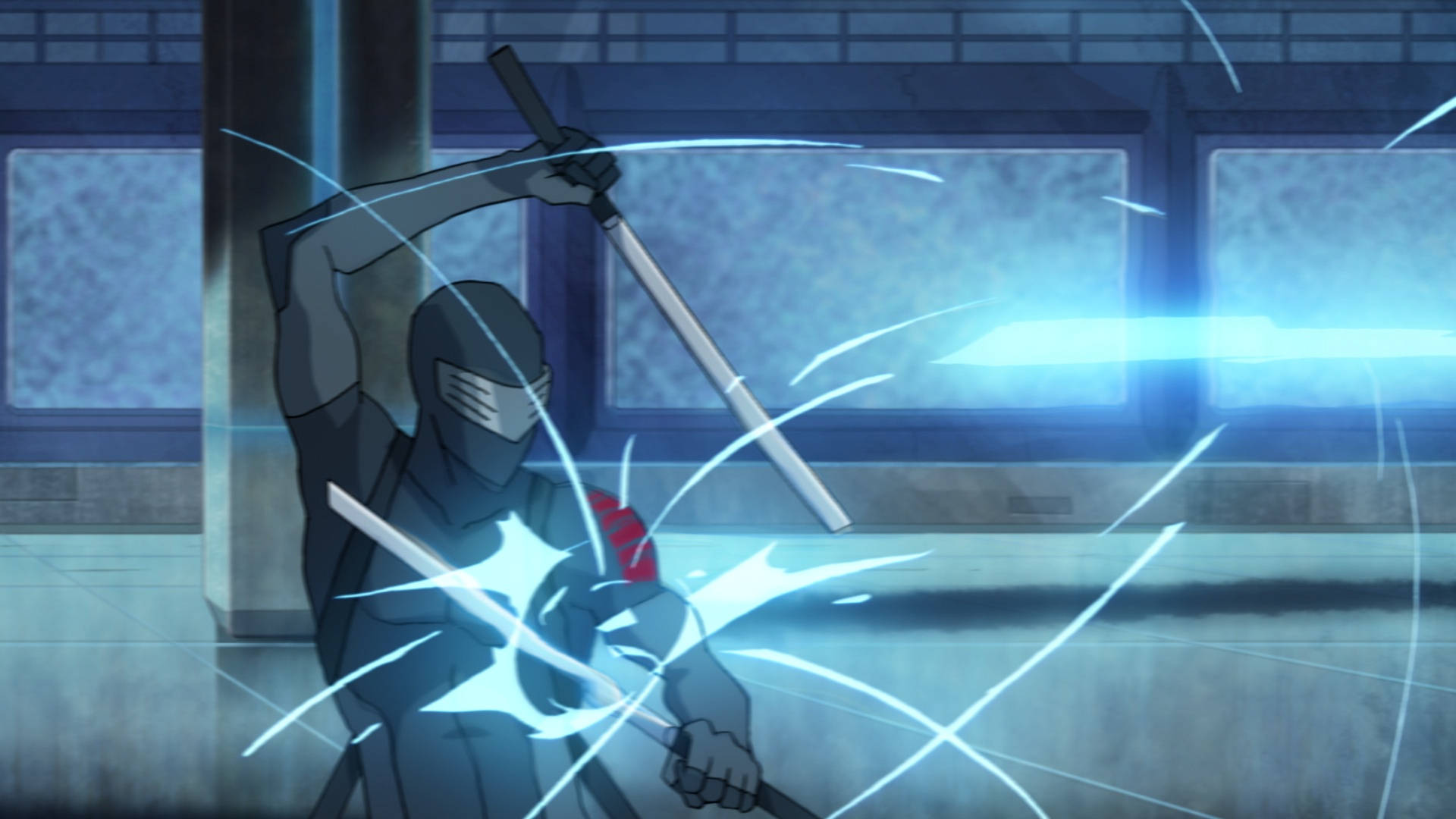 Intricate Close-up Of Snake Eyes Wielding Katana Background