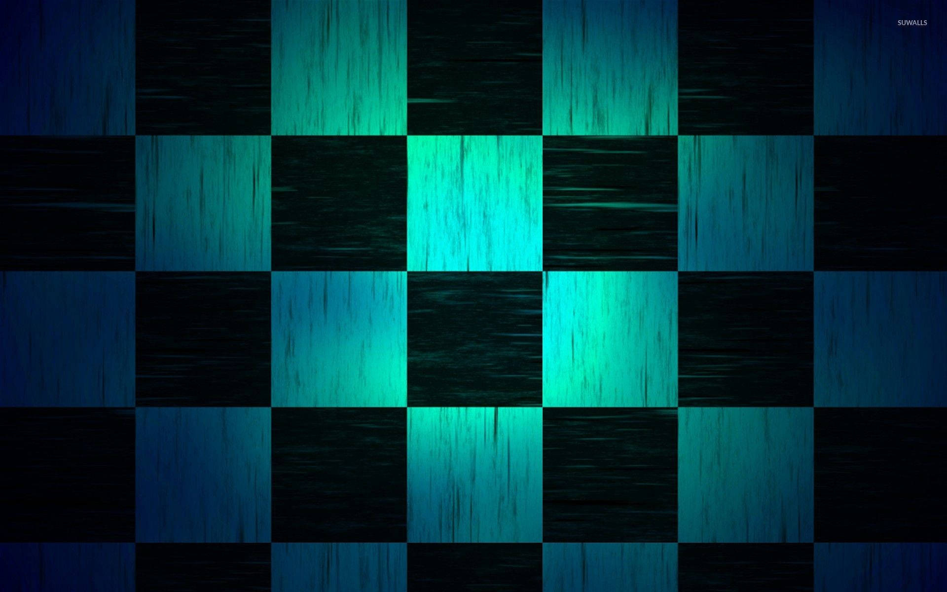 Intricate Detailing Of Black And Blue Checkered Pattern. Background