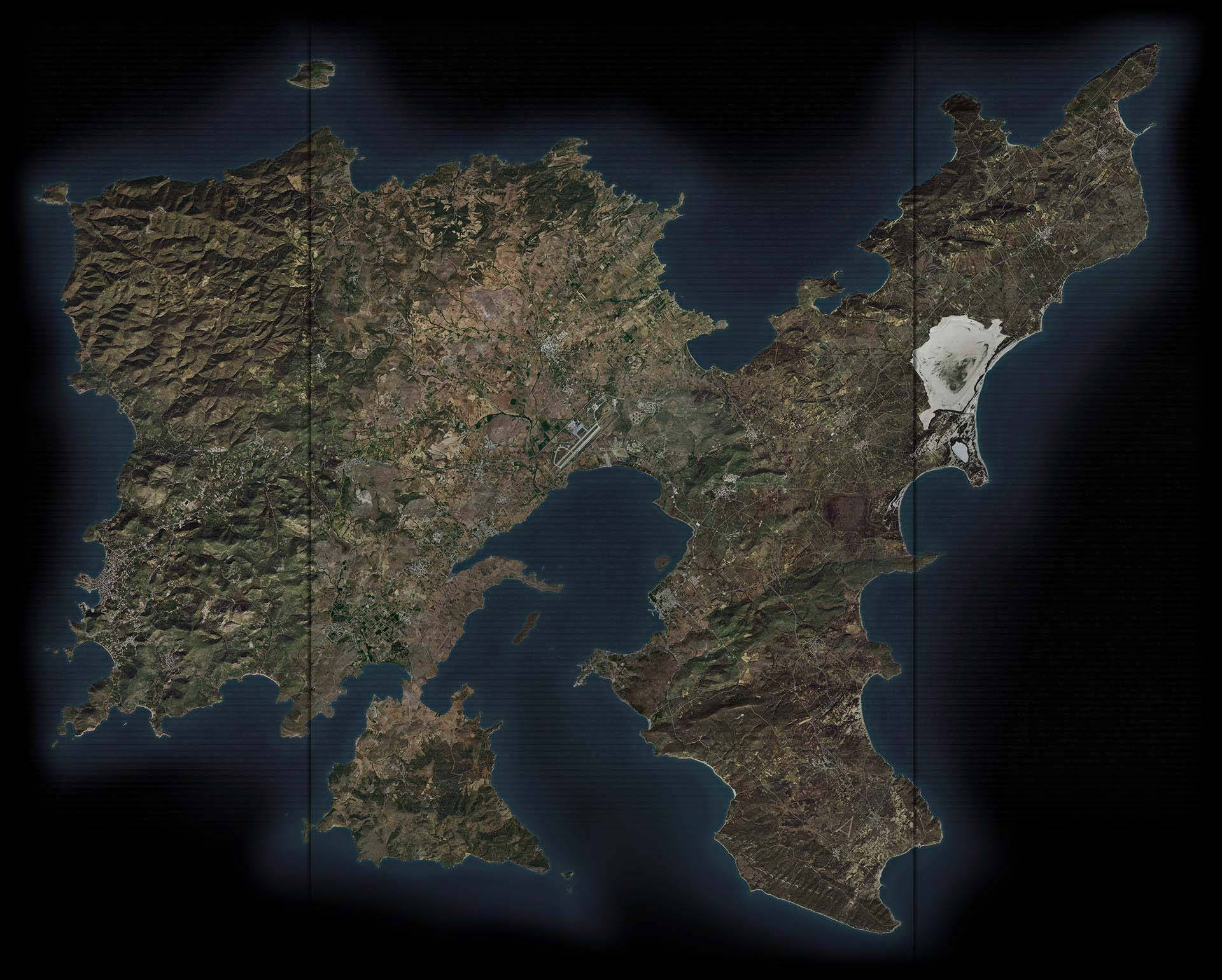 Intricate Details Of The Arma 3 Battlefield Map Background