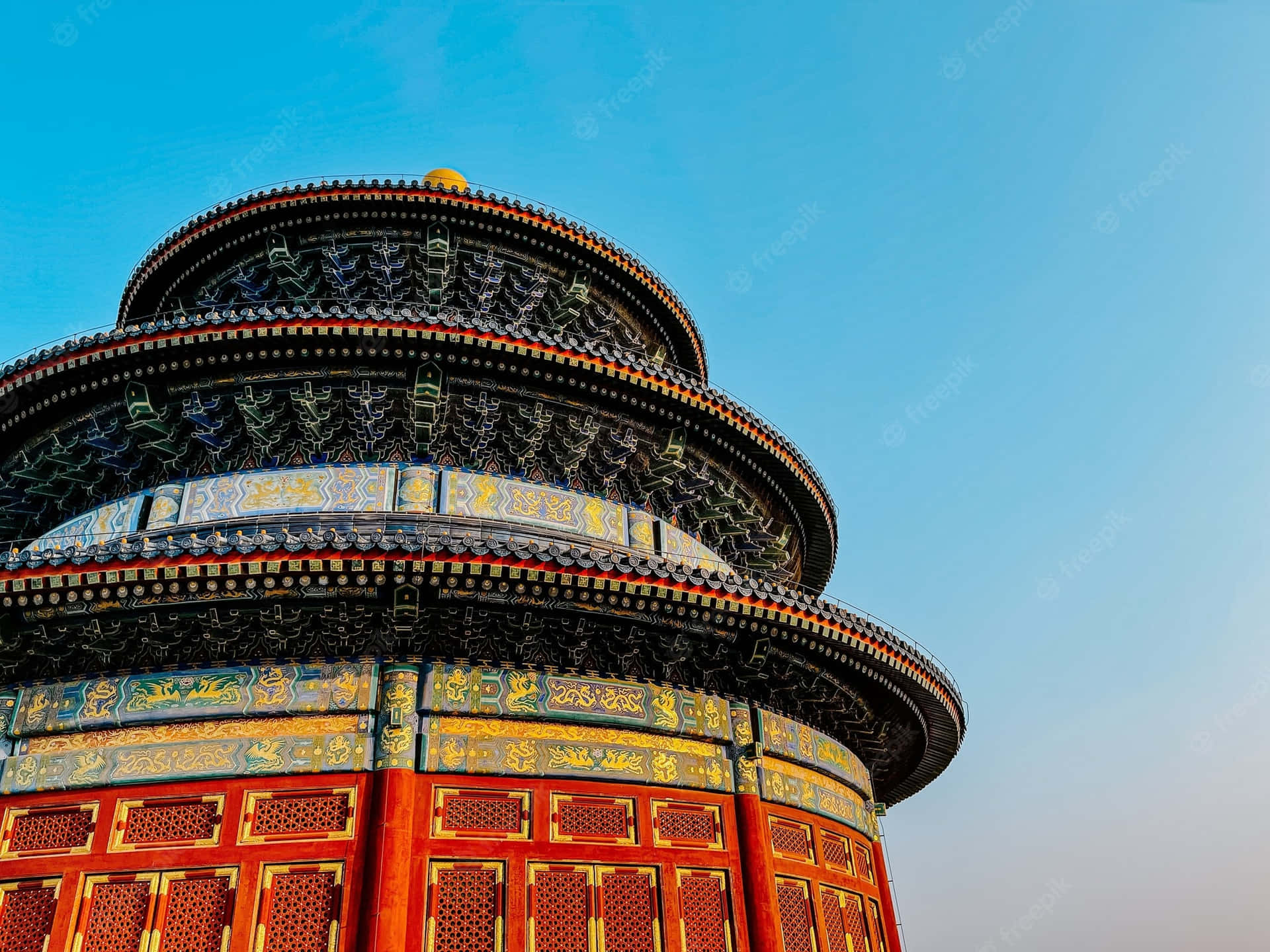 Intricate Details Of The Temple Of Heaven's Designs Background