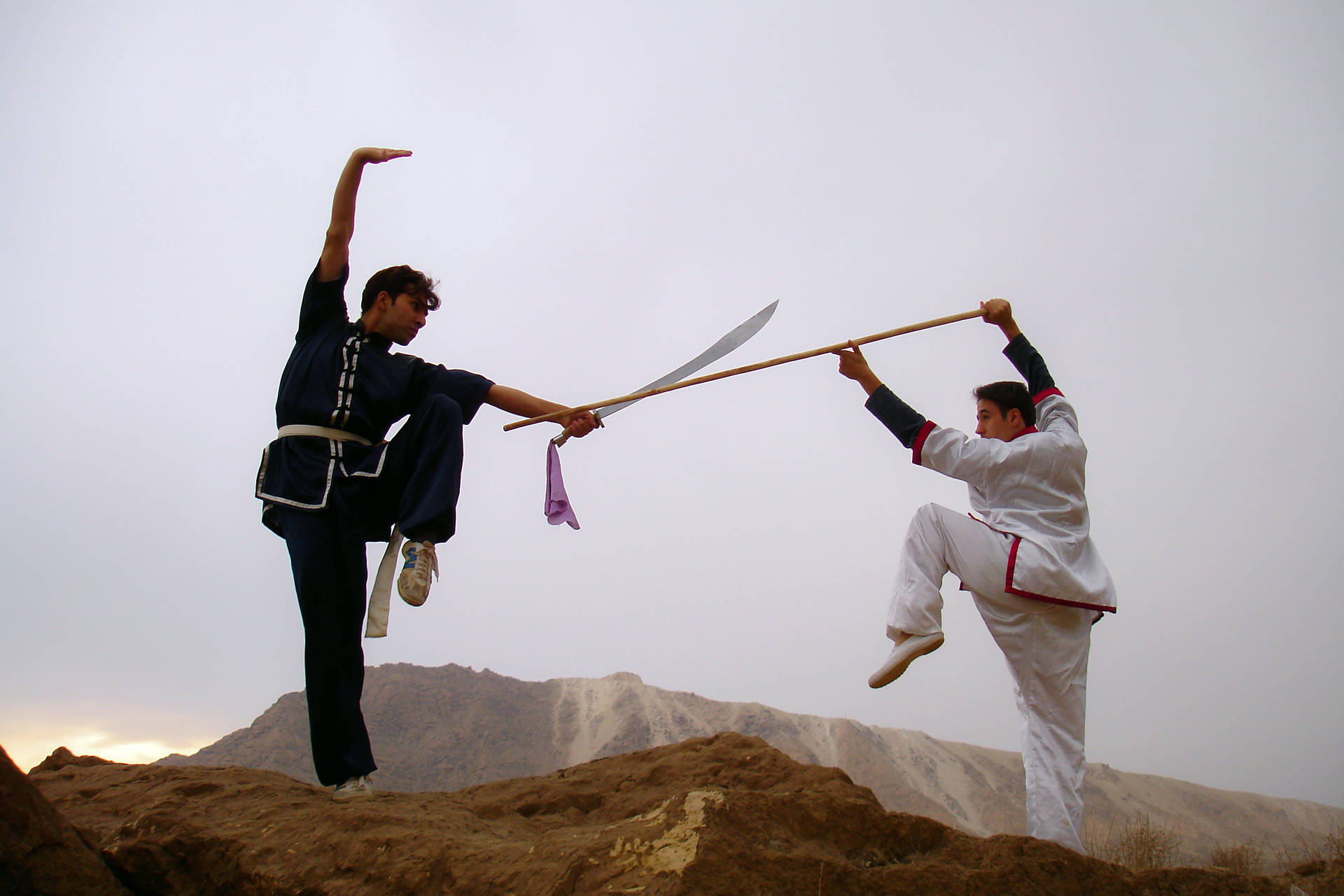 Intricate Execution Of Kung Fu Martial Arts Techniques Background