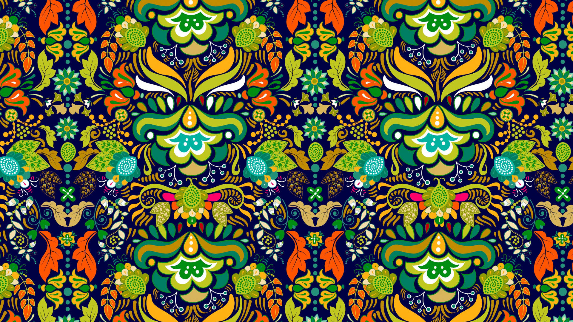 Intricate Folk Art In Textile Design Background