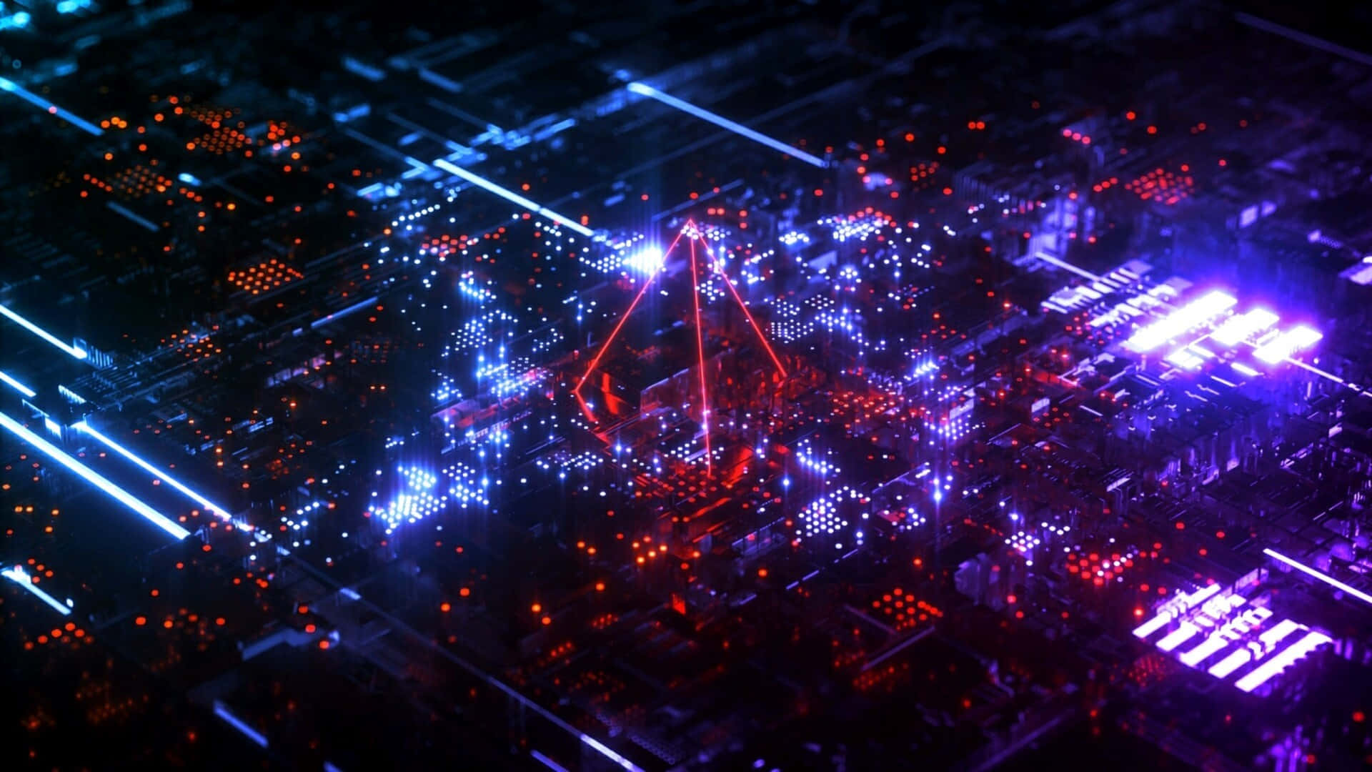 Intricate Geometric Patterns In Vibrant Neon Colors Background