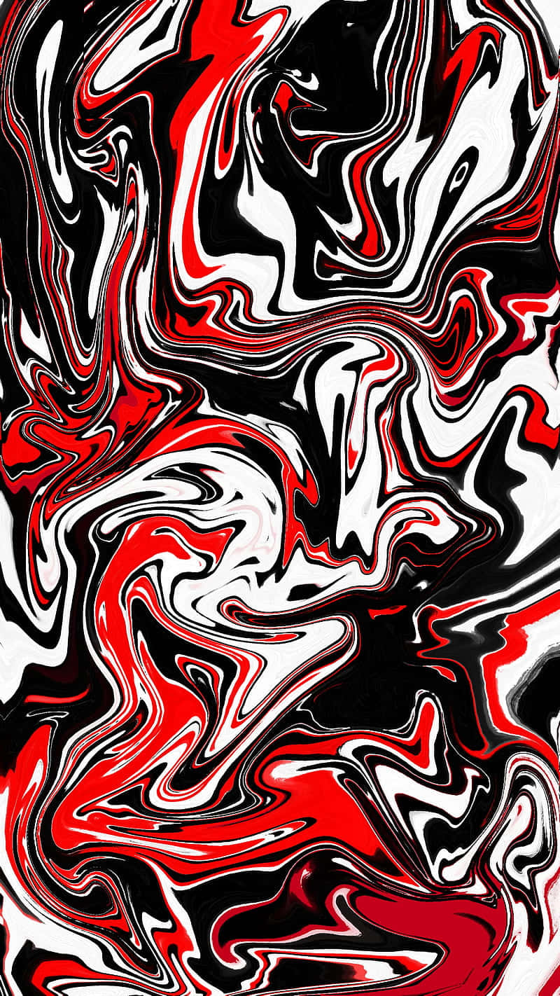 Intricate Geometrical Pattern In A Beautiful Harmony Of Black, White, And Red. Background