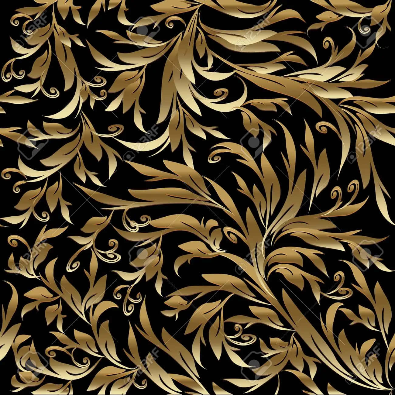 Intricate Gold Leaves [wallpaper] Background