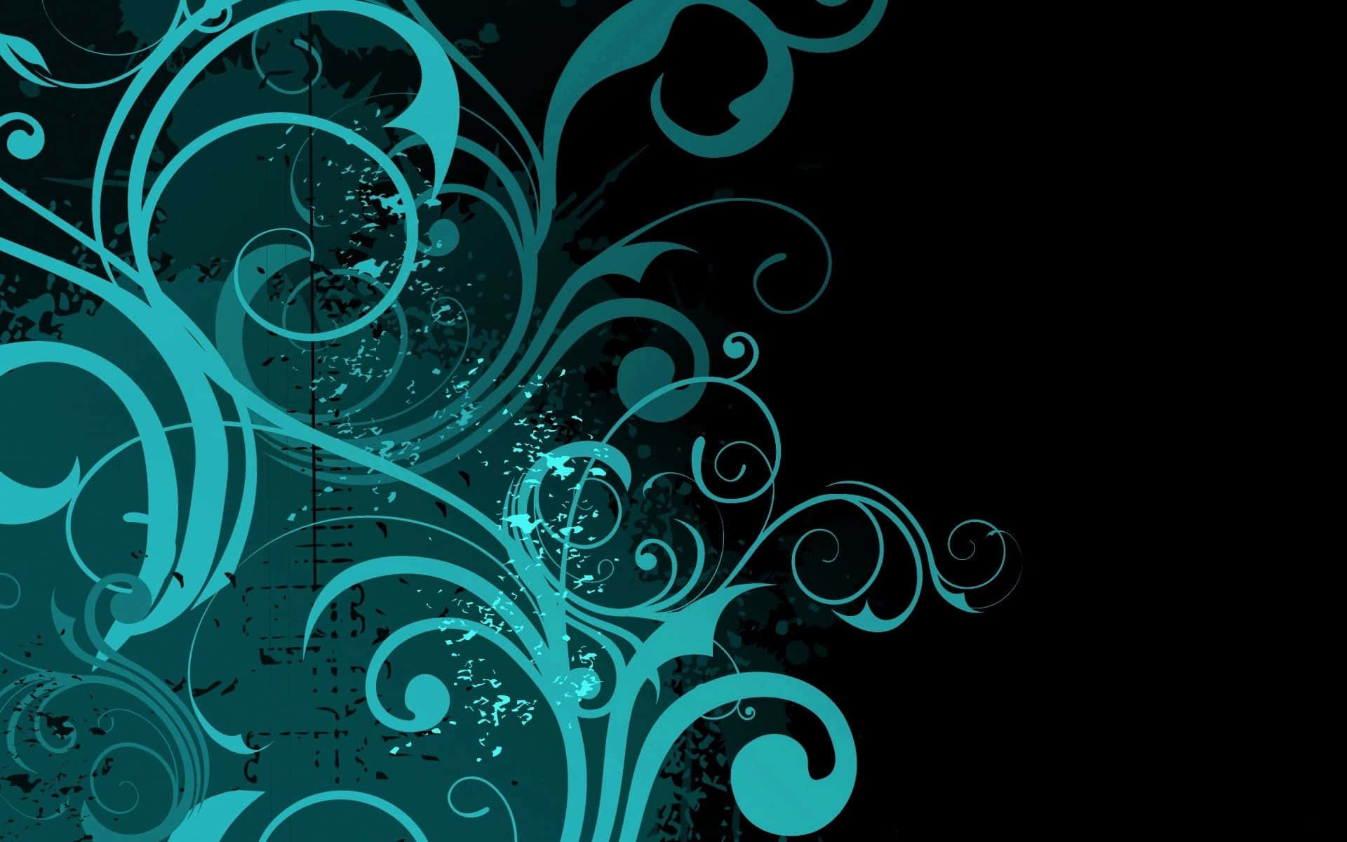 Intricate Lines Teal Flower Background