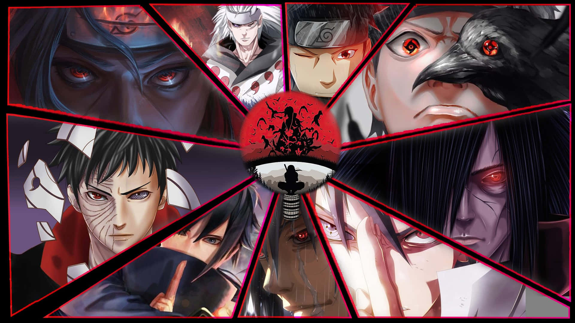 Intricate Mangekyou Sharingan Design In Red And Black Hues Background