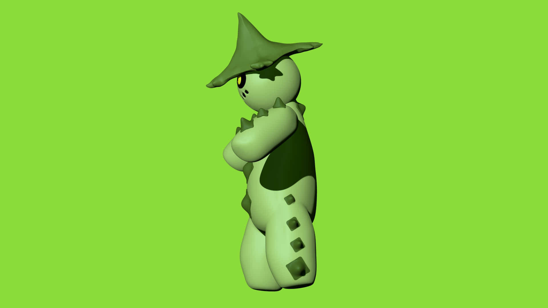 Intricate Side Profile Of Cacturne Pokemon Character Background