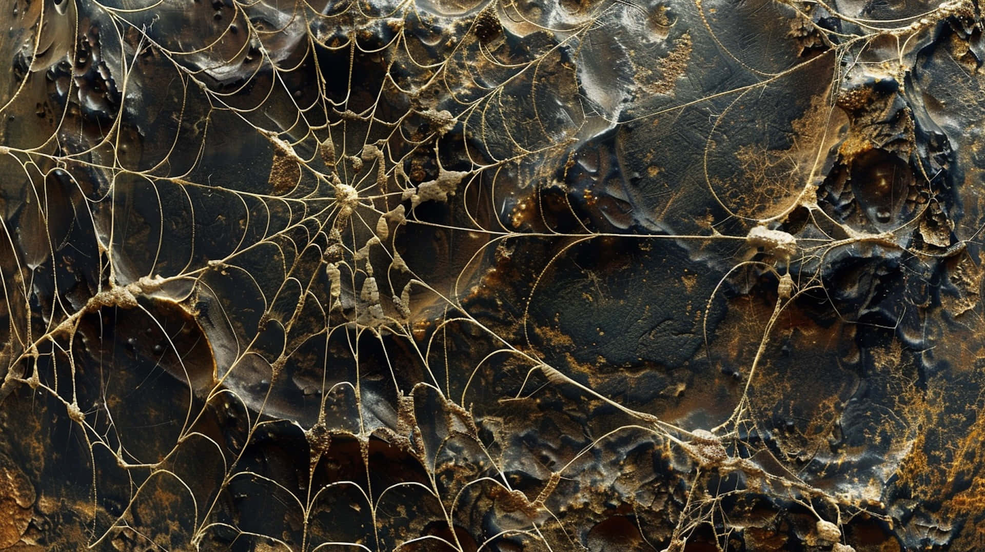 Intricate Spider Webon Rustic Background Background