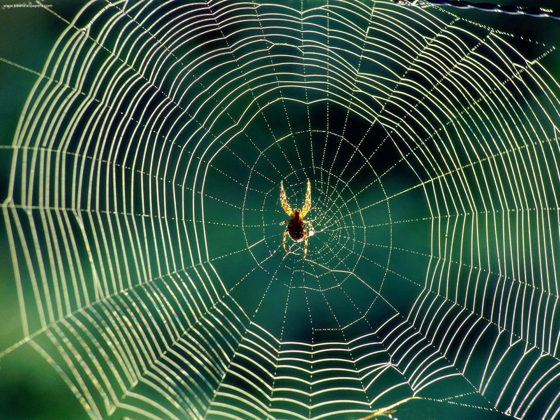 Intricate Spider Webwith Spider Center Background