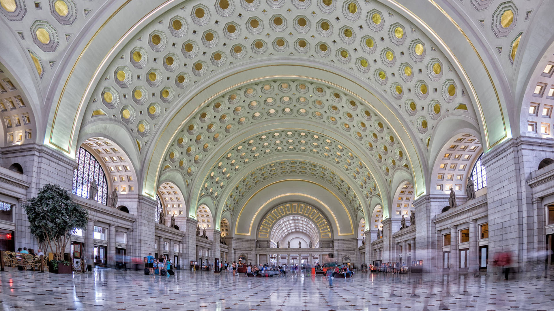 Intricate Union Station Ceiling Background