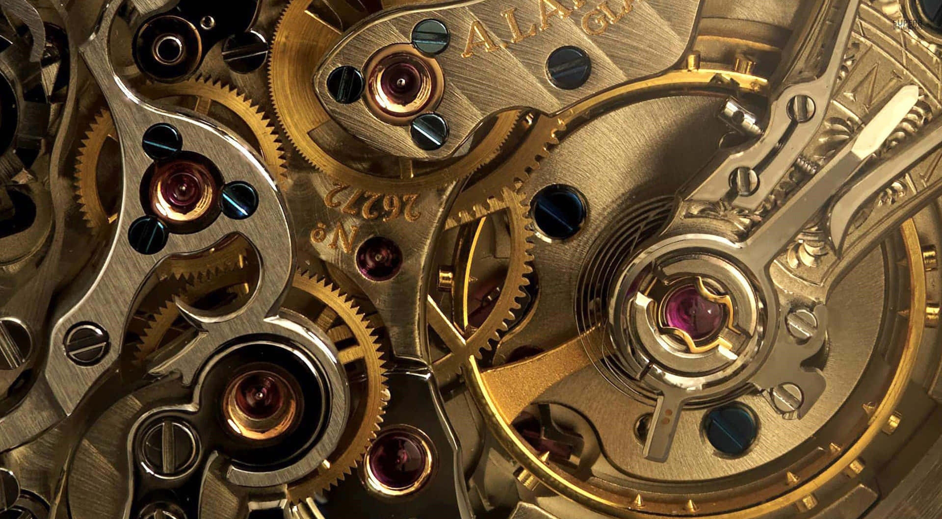 Intricate Watch Mechanism Closeup Background