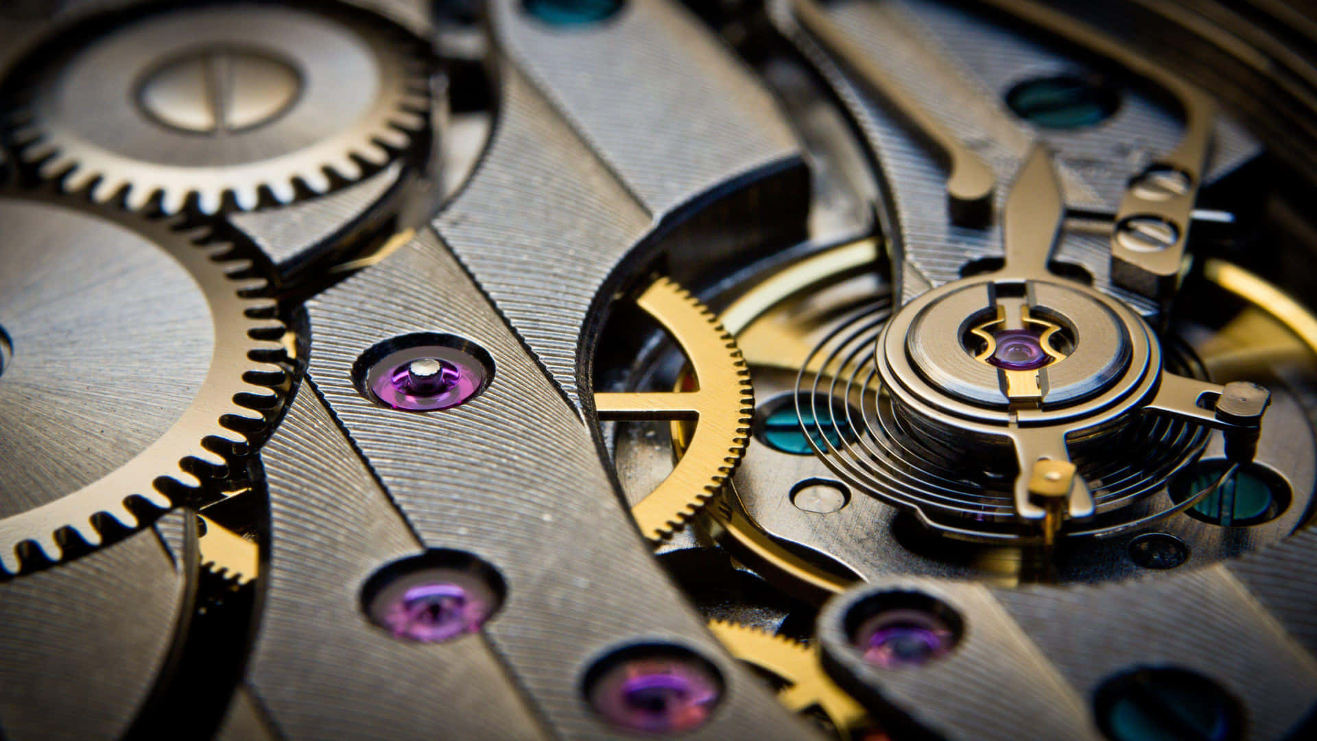 Intricate Watch Mechanism Closeup Background