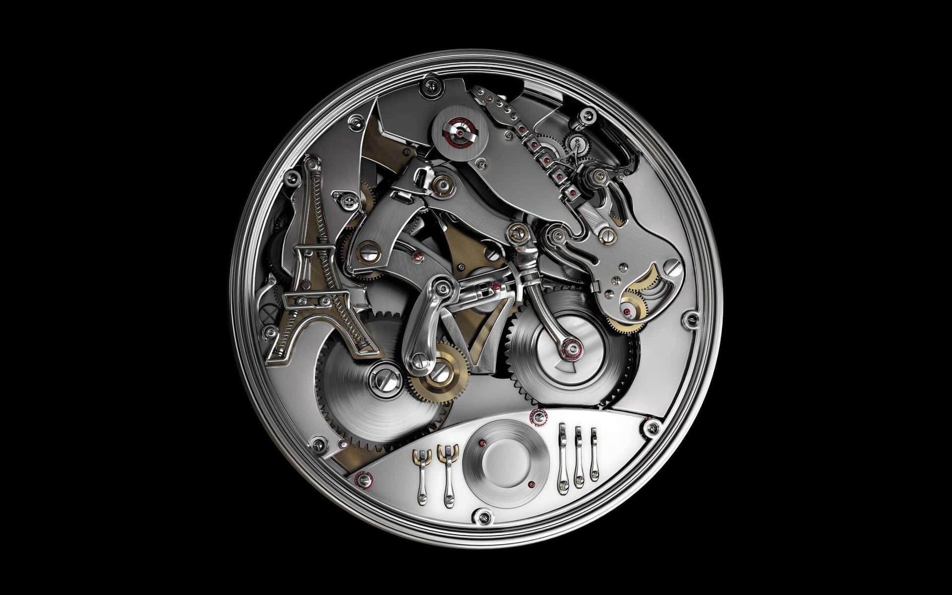 Intricate Watch Mechanism Closeup Background