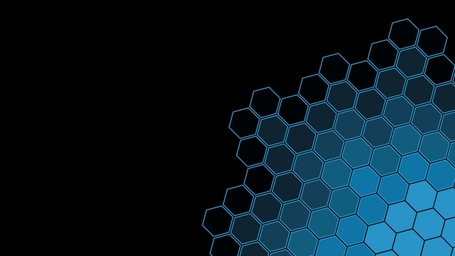 Intricately Patterned Hexagon Wallpaper In Blue And Black Background