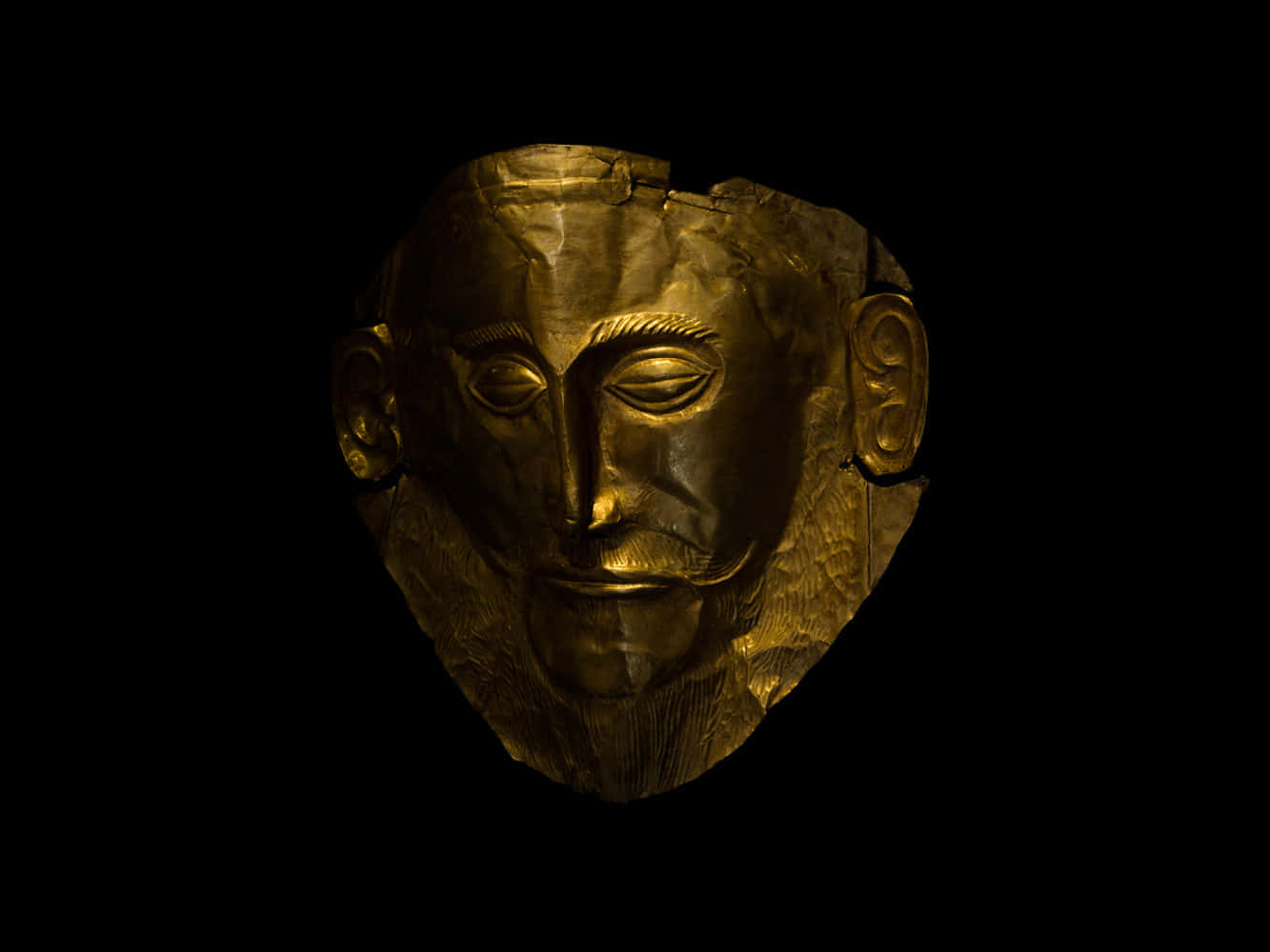 Intrigued Golden Mask Background