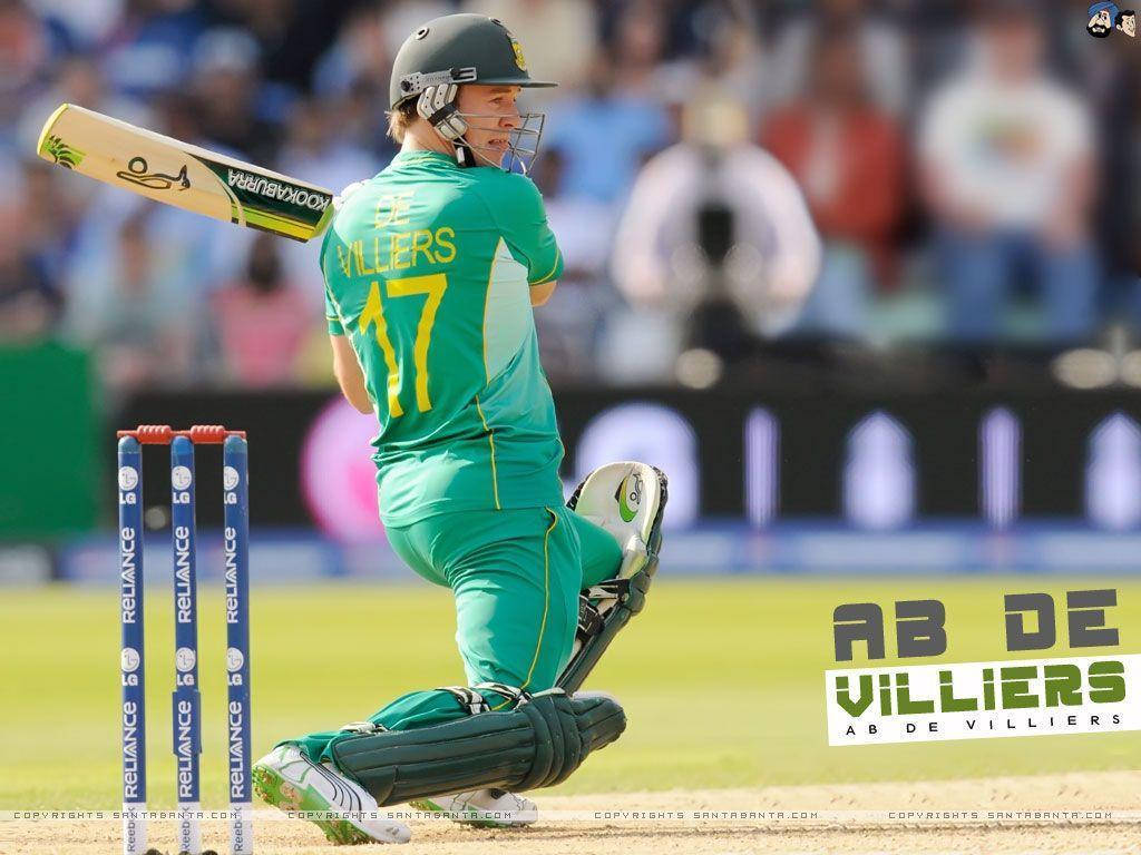 Intriguing Action Shot Of Ab De Villiers At Bat Background