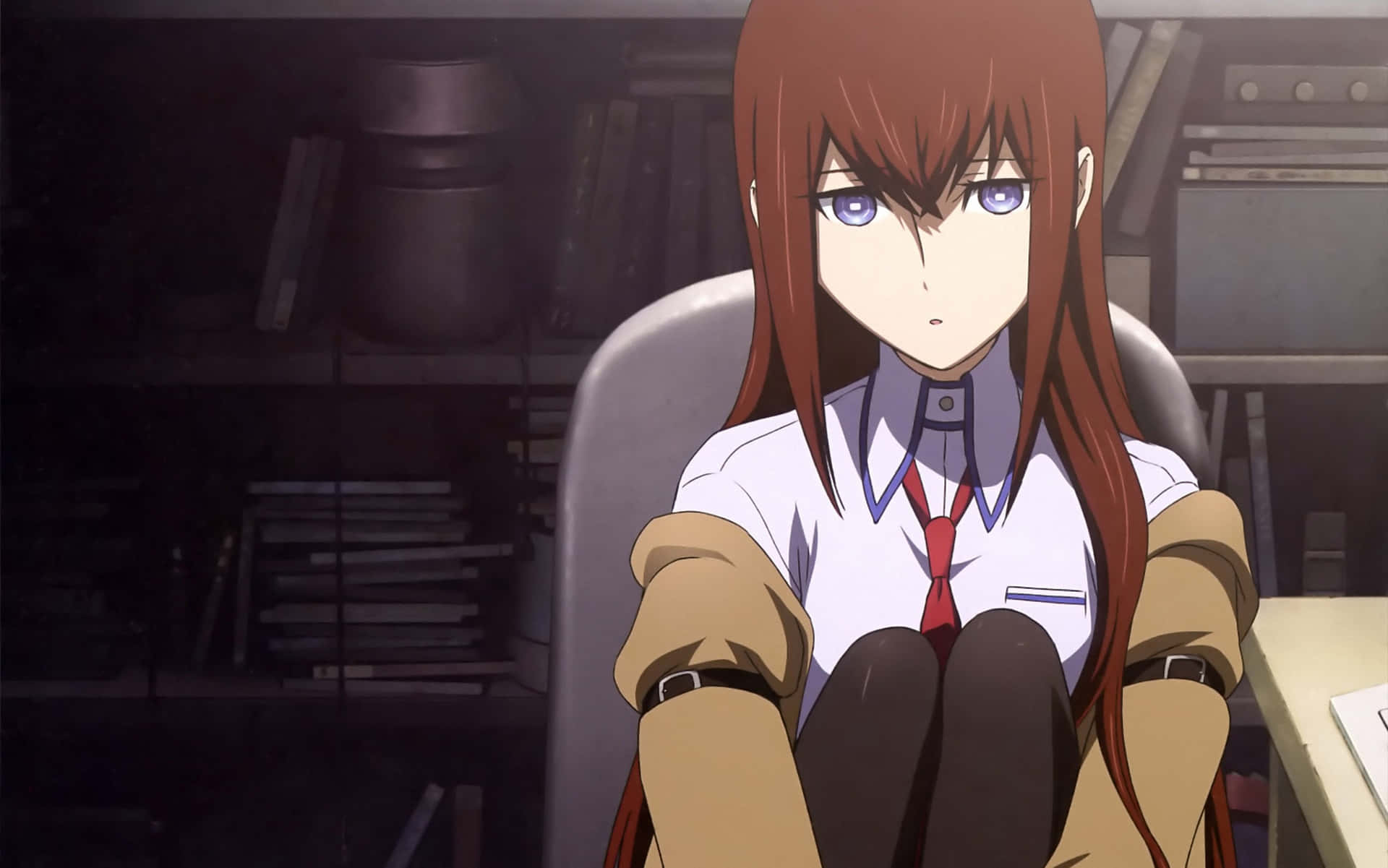 Intriguing Kurisu Makise Illustration Background