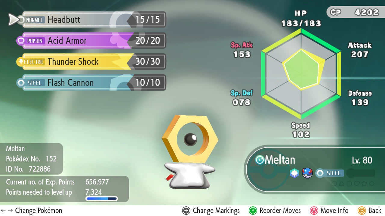 Intriguing Meltan - A Mythical Steel Type Pokémon's Statistics Background