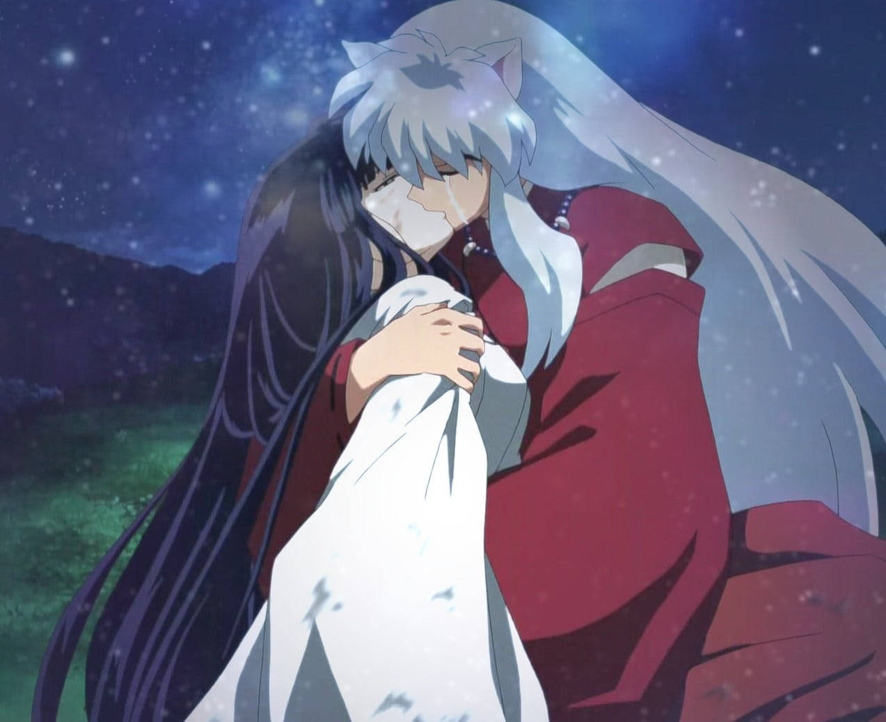 Inuyasha And Kikyo Anime Couple Kiss