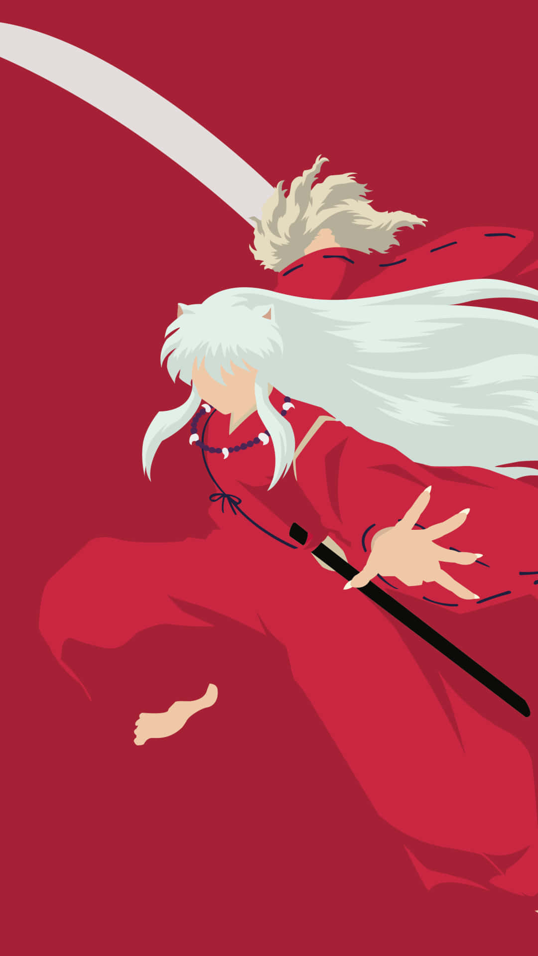 Inuyasha Fighting Pose Minimal Phone Background