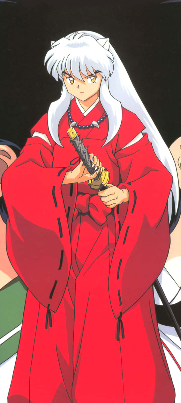 Inuyasha Pulling Sword Phone Background