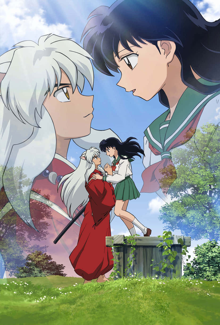 Inuyasha With Girlfriend Kagome Phone Background