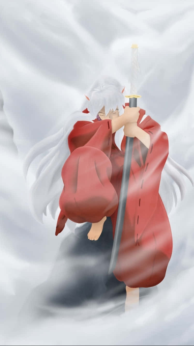 Inuyasha With White Clouds Phone Background