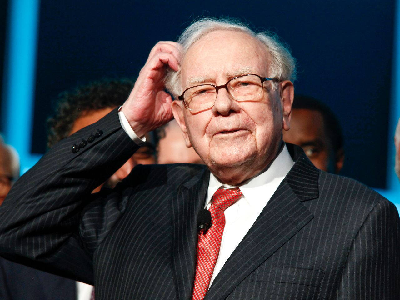 Investment Guru, Warren Buffett, In Deep Thought Background