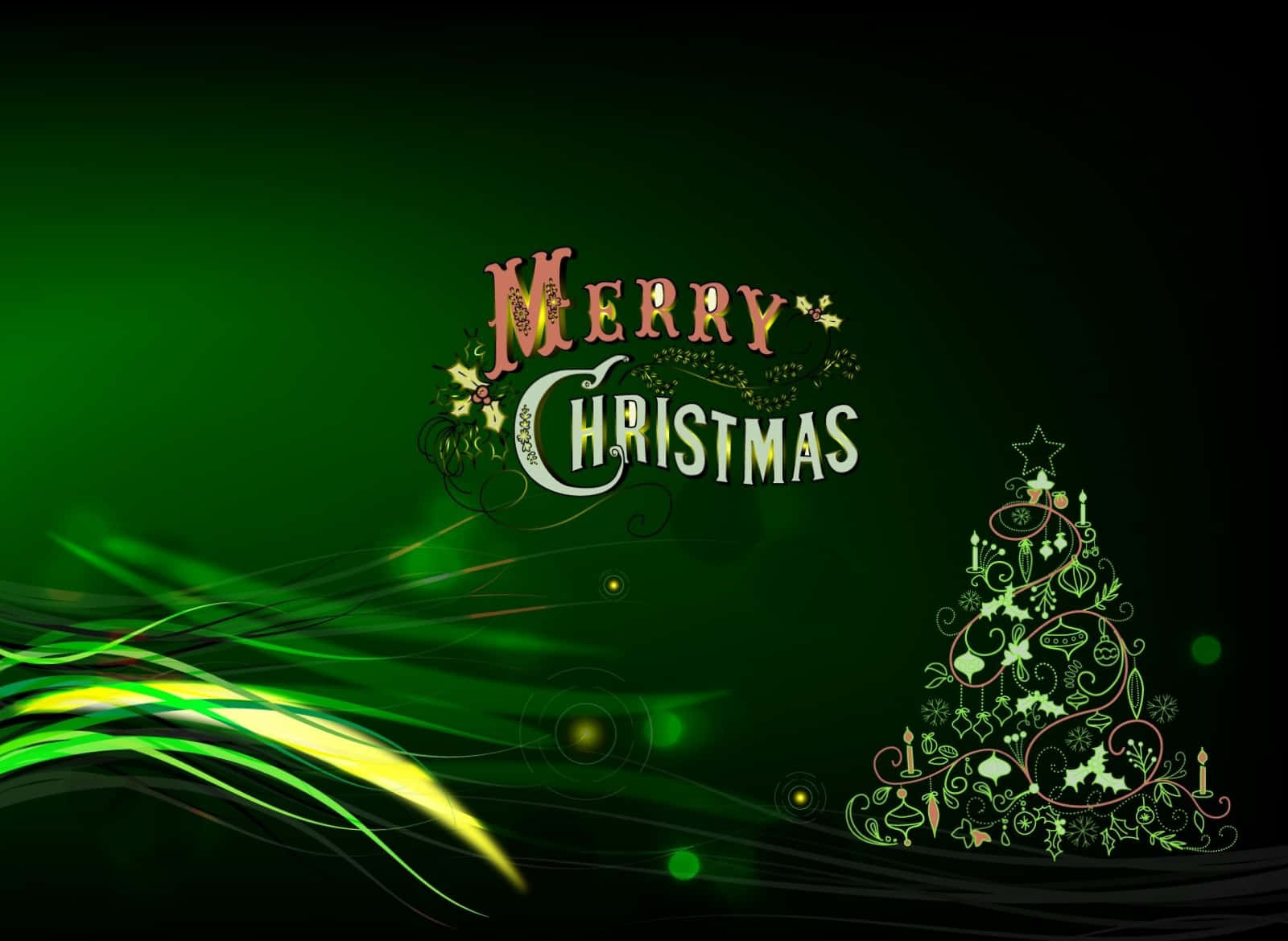Invigorating Green Christmas Background