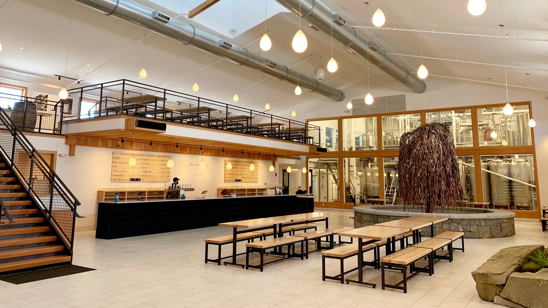 Inviting Interior Of Maine Beer Company Dining Area Background