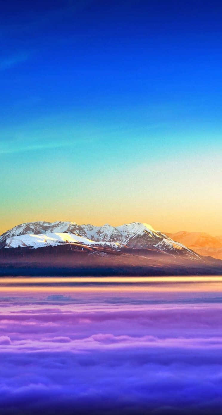 Ios 1 Colorful Mountain Above The Sky Background
