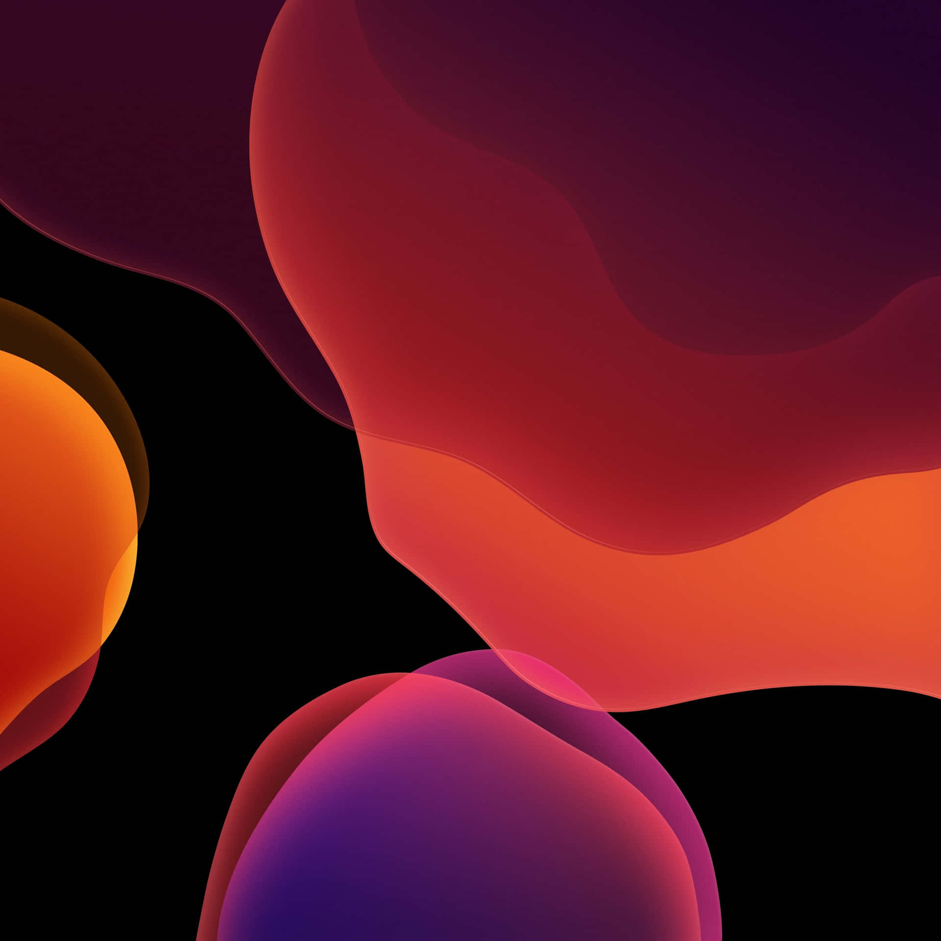 Ios 1 Dark Orange And Indigo Bubbles Background