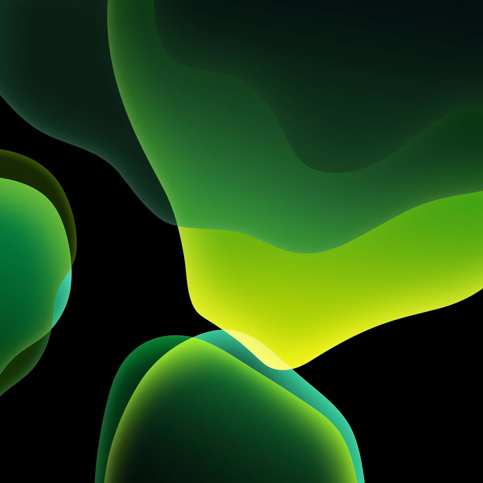 Ios 1 Green And Dark Green Bubbles Background