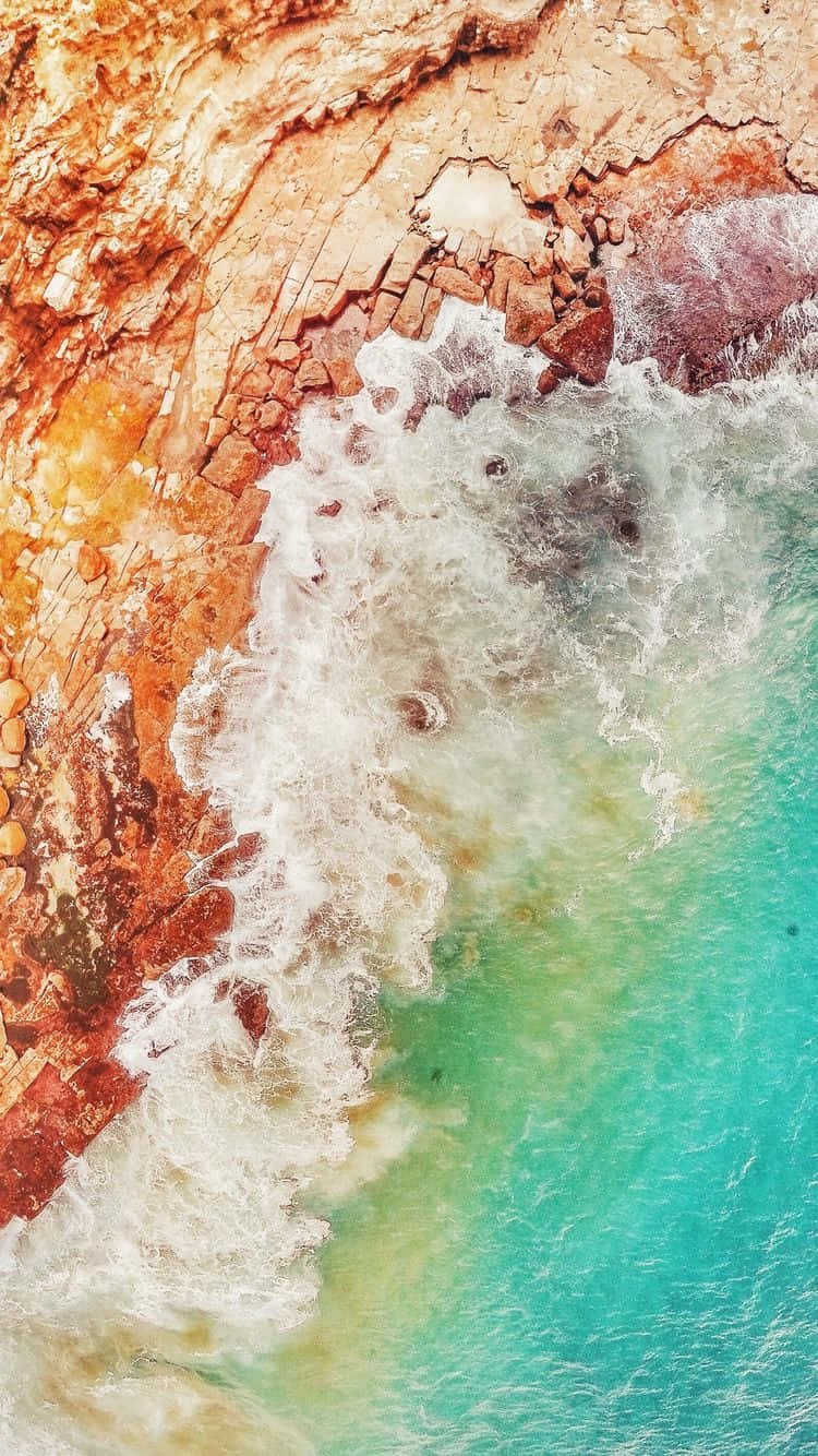 Ios 1 Waves Brown Rock Background