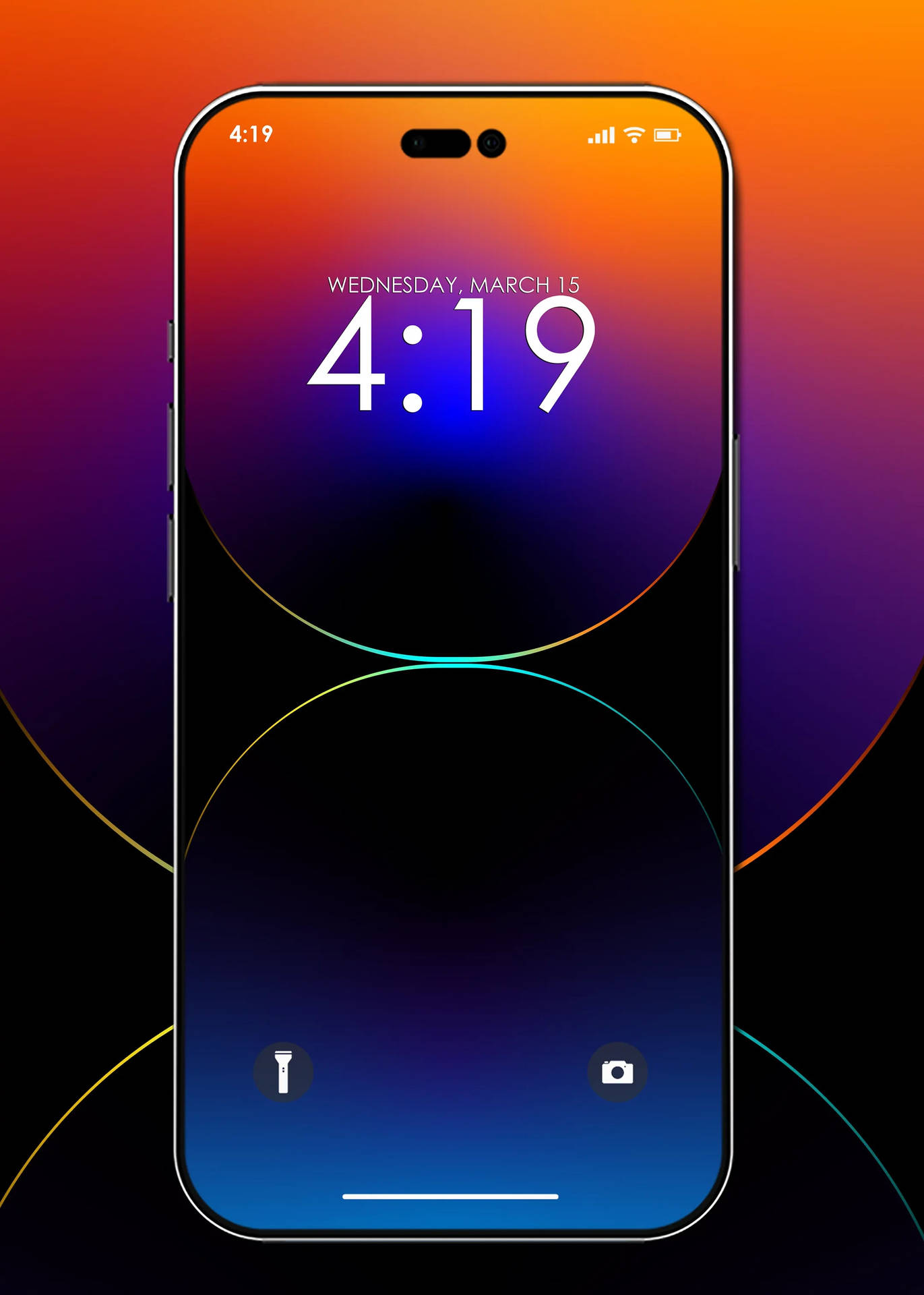 Ios 14 Apple Iphone Default Blue And Orange Background