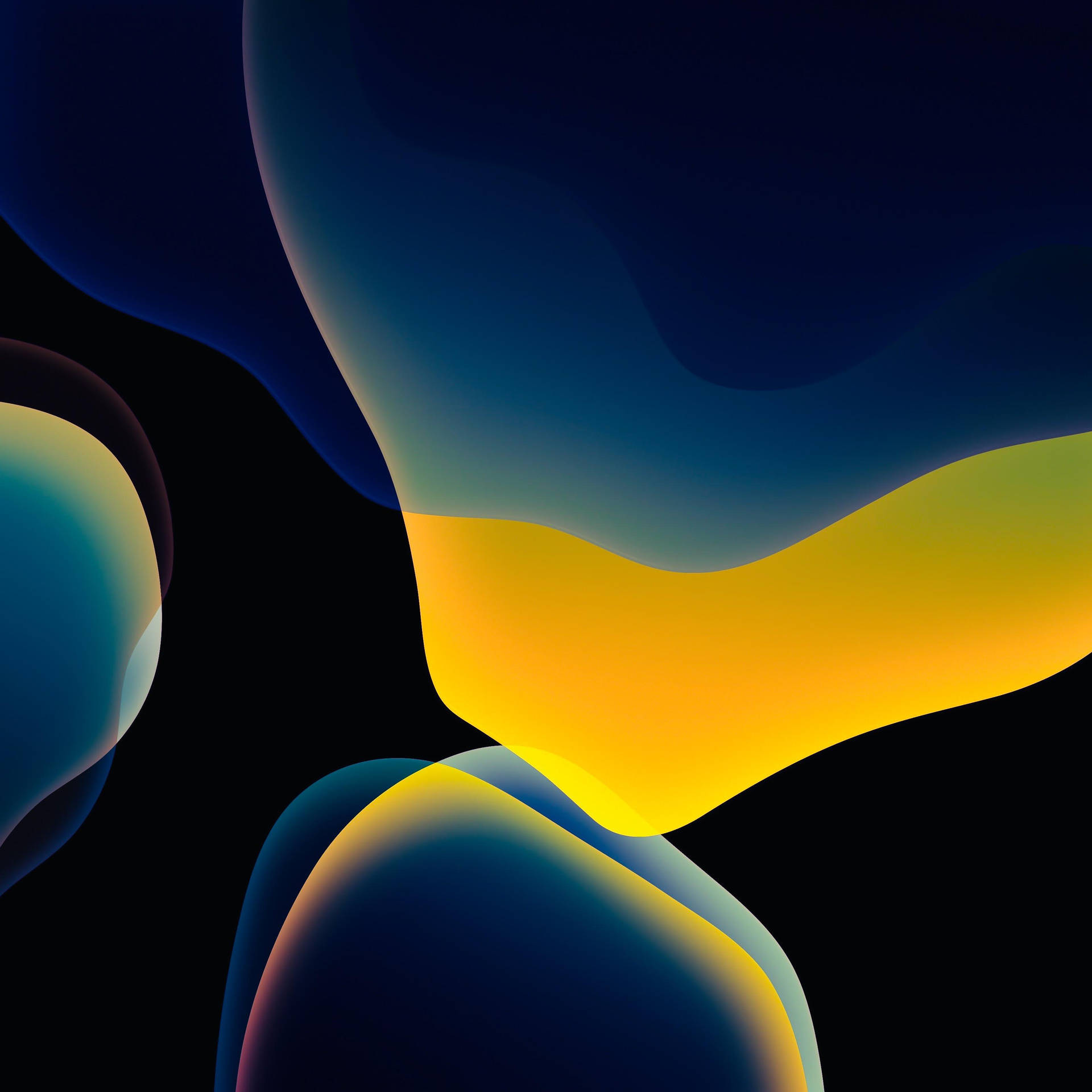 Ios 14 Yellow And Blue Abstract Background